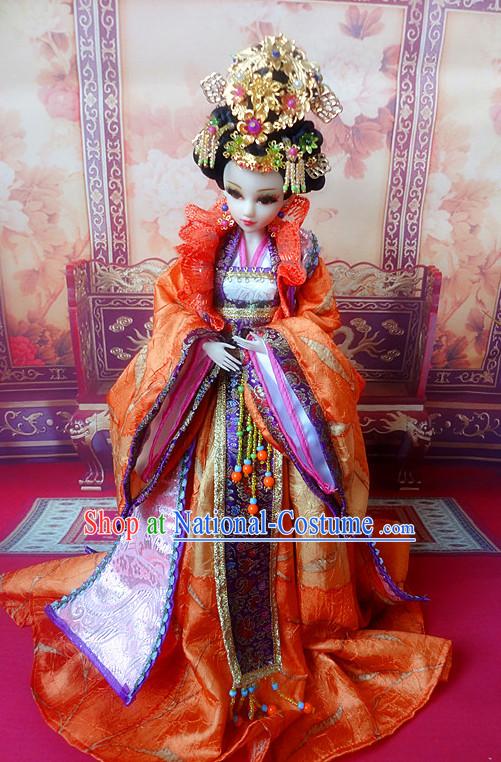 Asia Fashion China Civilization Chinese Empress Costume and Hair Accessories Complete Set