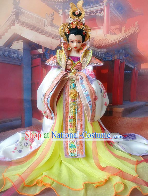 Asia Fashion China Civilization Chinese Empress Costume and Hair Accessories Complete Set