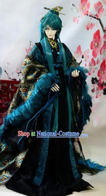 Asia Fashion China Civilization Chinese Emperor Costumes and Hair Jewelry Complete Set