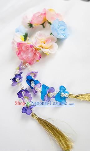 Chinese Traditional Flower Hair Fascinators Hair Slides Headpieces Hair Ornaments