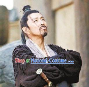 Chinese Ancient Scholar Black Wig for Men