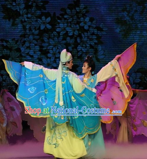 Chinese Butterfly Love Costumes and Hat Complete Set