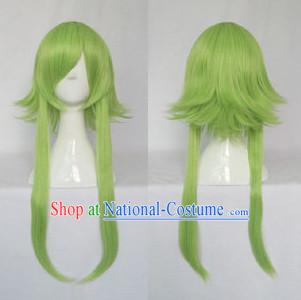 Chinese Cosplay Long Green Wigs