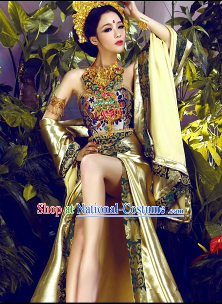 Asian Fashion Chinese Sexy Women s Halloween Costumes and Hair Accessories Complete Set