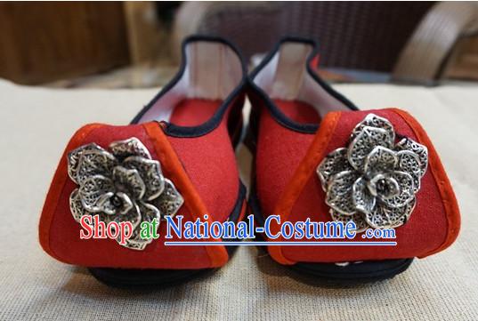 Chinese Tradiitonal Handmade Red Shoes