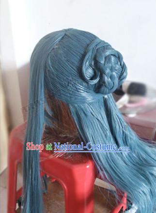 Custom Made According to Your Picture Asian Chinese Ancient Traditional Male Long Wig and Hair Jewelry