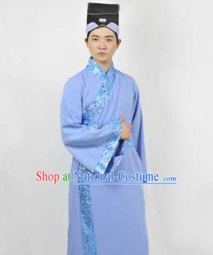 Chinese Traditional Scholar Costumes and Hat for Men