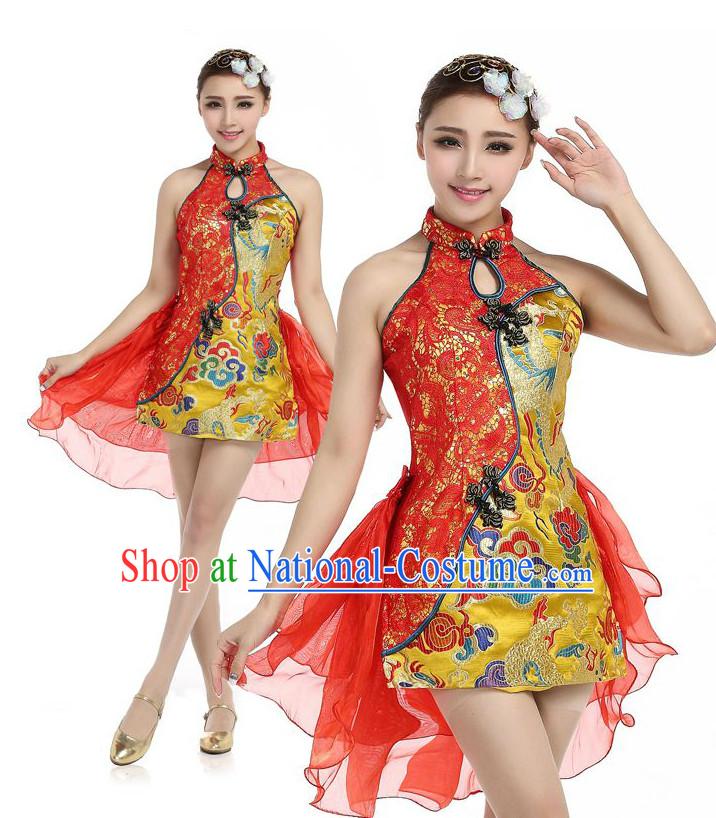 Chinese Fan Dance Costumes Apparel Dance Stores Dance Gear Dance Attire for Women