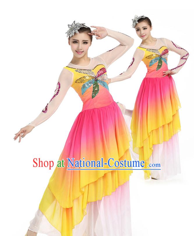 Chinese Classic Dancing Costumes Apparel Dance Stores Dance Gear Dance Attire and Hair Accessories