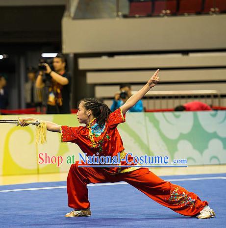 Top Chinese Kung Fu Sword Uniforms Kungfu Uniform Martial Arts Competition Costumes for Women