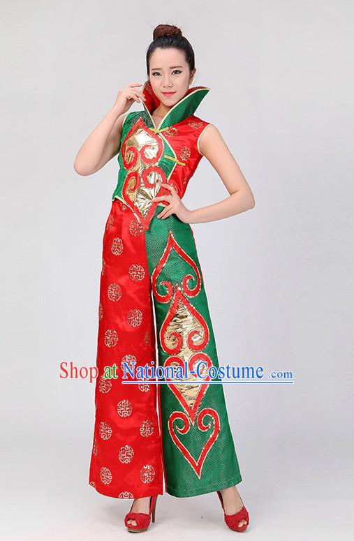 Traditional Chinese Yangge Dance Costumes for Competition