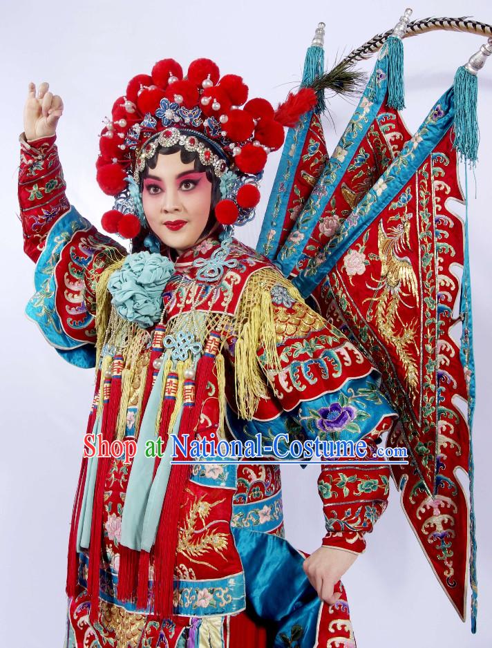 Chinese Peking Opera Beijing Opear Mu Guiying Heroine Phoenix Coronet Hair Accessories Hair Ornaments Set for Women