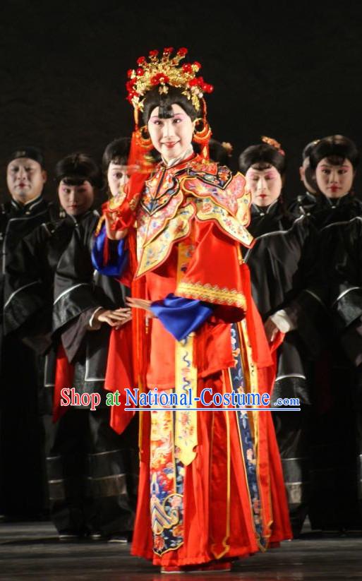 Traditional Chinese Beijing Opera Costumes and Hair Accessories Complete Set for Women