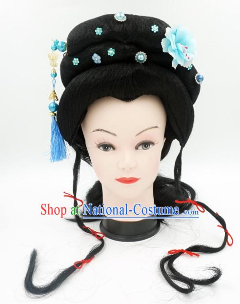 Chinese Traditional Opera Long Wigs and Hair Accessories for Women