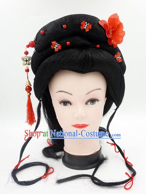 Chinese Traditional Opera Long Wigs and Hair Accessories for Women