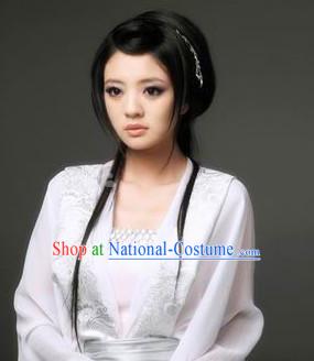 Chinese Traditional Black Long Wig for Ladies