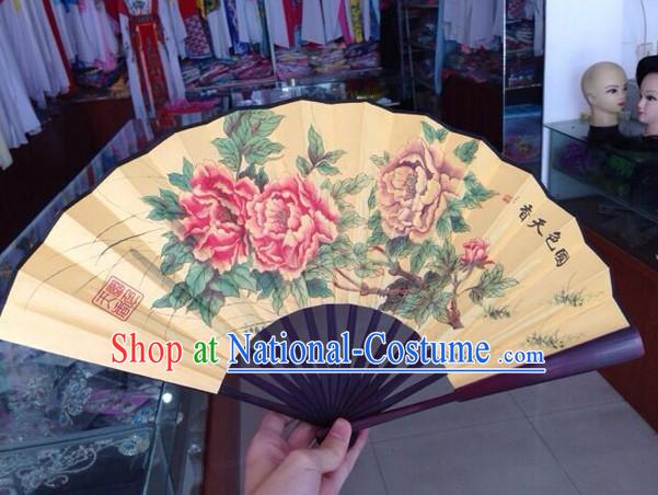 Chinese Handmade Beijing Opera Peony Fan