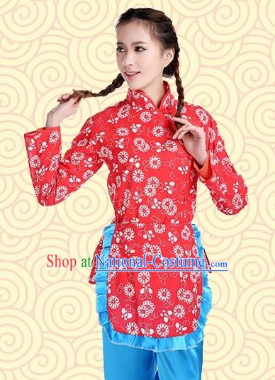 Asian Fashion Chinese Tradiitonal Dress Farmer Perofrmance Costumes for Women