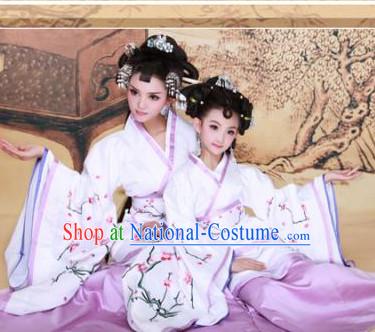 Chinese Ancient Mother and Daughter Hanfu Dresses 2 Sets