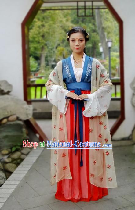 Chinese Ancient Tang Dynasty Hanfu Clothing Complete Set