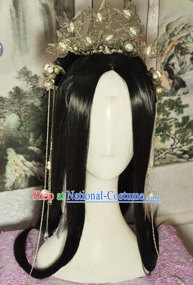 Chinese Traditional Handmade Princess Hair Accessories and China Wig Style