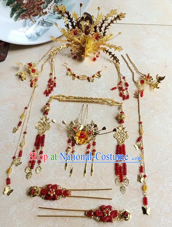 Traditional Chinese Handmade Bridal Hair Pieces Hair Accessories Hair Jewelry Set