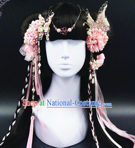 Chinese Traditional Handmade Princess Flower Hair Accessories Set