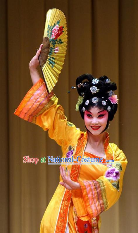 Traditional Chinese Handmade Opera Hair Accessories and Black Wigs