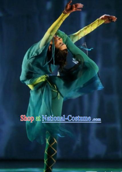 Green Chinese Classicial Dancewear Complete Set for Men