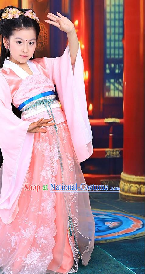 Traditional Chinese Princess Classical Costumes Complete Set for Kids