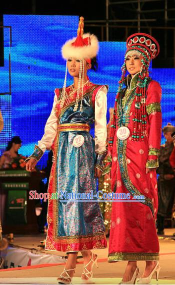 Traditional Chinese Mongolian Clothes 2 Sets for Women