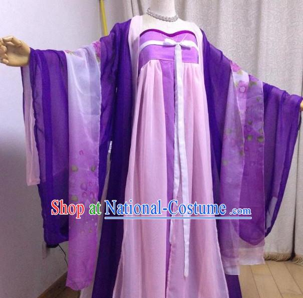 Purple Pink Ancient Chinese Princess Clothes Complete Set for Women