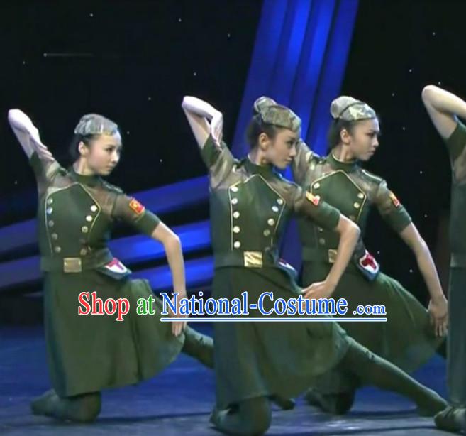 Chinese Army Dance Woman Costume Dance Costumes Uniforms