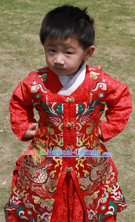 Chinese Ancient Ming Dynasty Clothing Outfits for Boys Kids