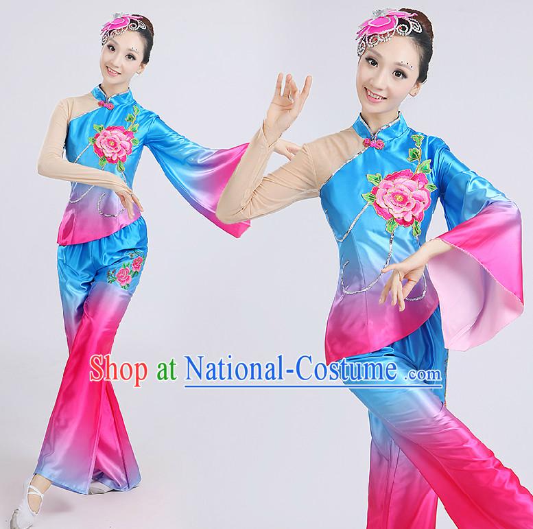 Chinese Blue Dance Costumes Costume Discount Dance Costume Gymnastic Leotard Dancewear Chinese Dress Dance Wear