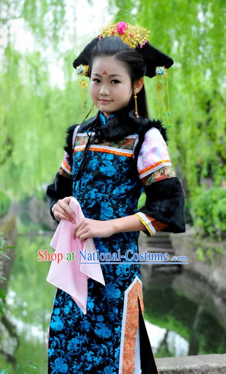 Chinese Princess Halloween Costumes for Kids Baby Hanfu Clothes Toddler Halloween Costume Kids Clothing and Hair Accessories Complete Set