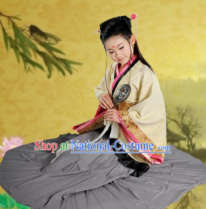 Chinese Princess Halloween Costumes for Kids Baby Hanfu Clothes Toddler Halloween Costume Kids Clothing and Hair Accessories