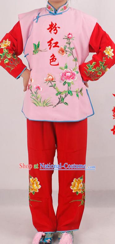 Chinese Traditional Opera Embroidered Flower Lady Costumes