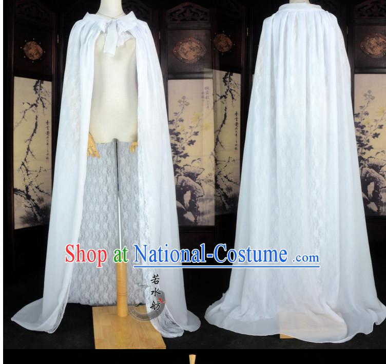 White Traditional Chinese Classical Mantle Cape