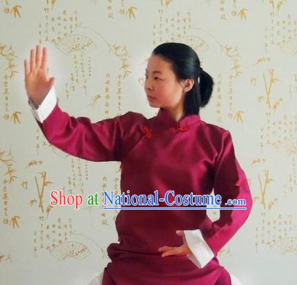 Chinese Kung Fu Long Robe Costume Complete Set for Adults Kids Women men Girls Boys