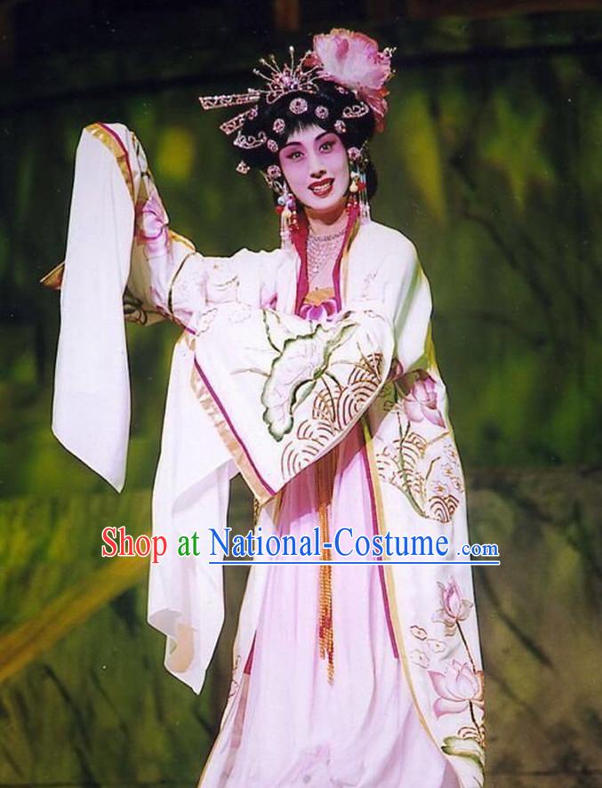 Chinese Ancient Opera Tang Dynasty Empress Stage Costumes and Hair Accessories Complete Set