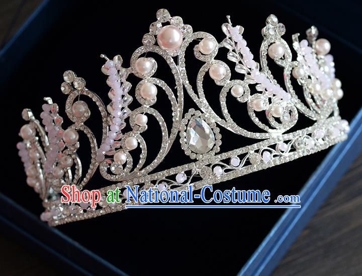 Traditional Jewelry Accessories, Palace Princess Bride Royal Crown, Imperial Royal Crown, Wedding Hair Accessories, Baroco Style Pearl Flowers Headwear for Women