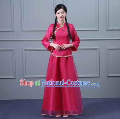 Chinese Min Guo Time Dress Traditional Clothes Female Women Clothing Nobel Lady Girl Dancing Stage