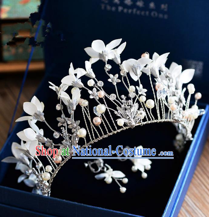 Traditional Jewelry Accessories, Palace Princess Bride Royal Crown, Engagement Royal Crown, Wedding Hair Accessories, Baroco Style Flowers Headwear for Women