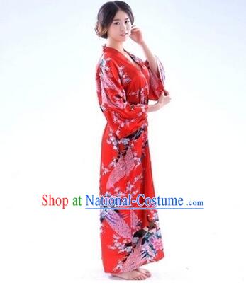 Japanese Traditional Kimono Costumes Women Dress COSPLAY Japanese Traditional Garment Wedding Dress Ceremonial Wafuku Stage Show Aristolochia ringens Red