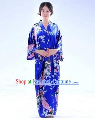 Japanese Traditional Kimono Costumes Women Dress COSPLAY Japanese Traditional Garment Wedding Dress Ceremonial Wafuku Stage Show Aristolochia ringens Dark Blue