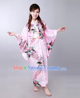 Japanese Traditional Kimono Costumes Women Dress COSPLAY Japanese Traditional Garment Wedding Dress Ceremonial wafuku Stage Show PInk