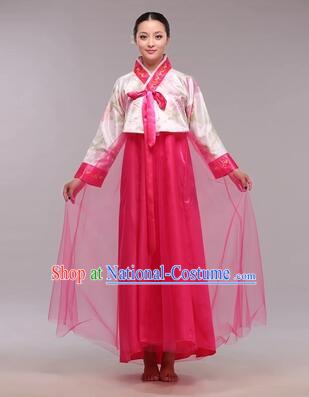 Korean Traditional Dress Women Clothes Show Costumes Korean Traditional Dress Show Stage Dancing Long Skirt White Top Red Skirt