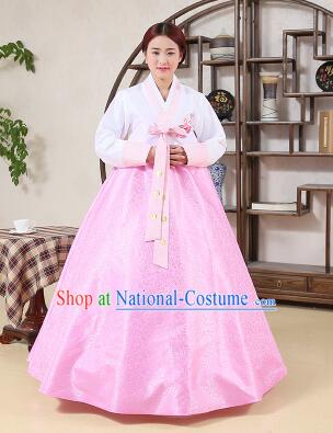 Korean Traditional Dress Korean Style Women Girl costume Dancing Show Full Attire Formal Clothes Pink