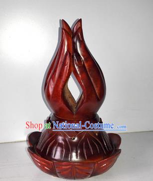 Traditional Asian Thai Furnishing Articles Thai Handmade Handicrafts Accumulate Wood Carving Censer